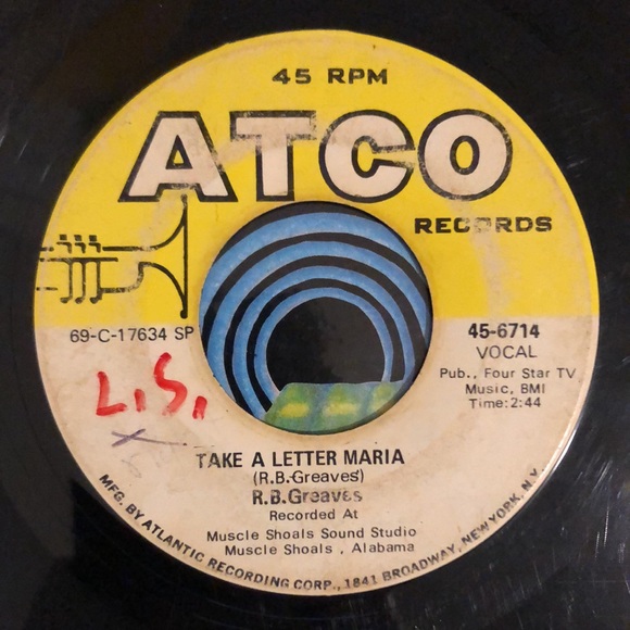 R.B. Greaves Take A Letter Maria Vinyl 45 Record - Picture 4 of 4